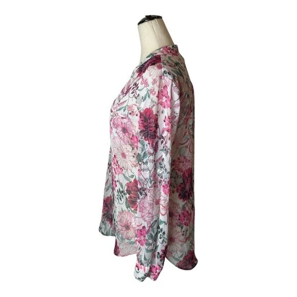 Kut From The Kloth‎ Shirt Women XS Pink Floral Sheer Jasmine Chiffon Button Down - Picture 6 of 14